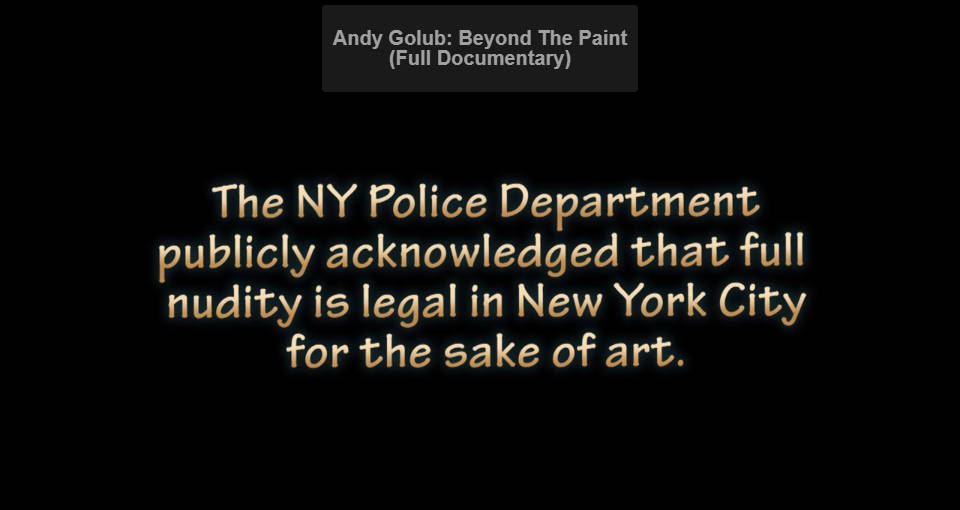 NYPD: … full nudity is legal for the sake of art.