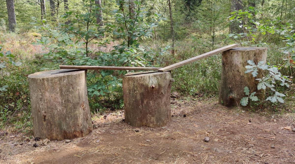 2(4) Un banc naturel robuste de construction ancienne