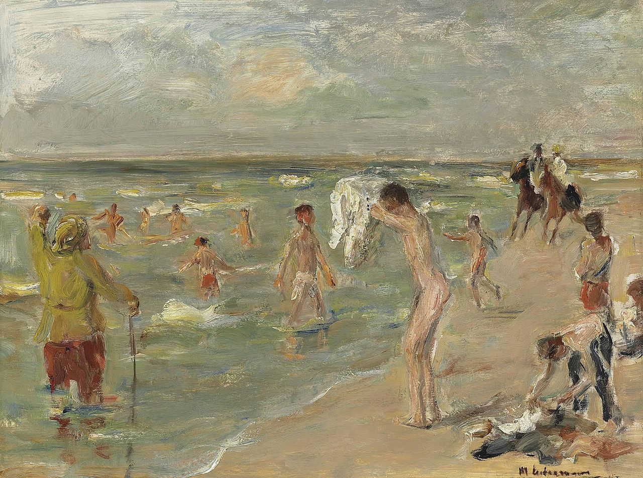 Badende Jungen à Zandvoort, vers 1896. Public Domain. Huile sur bois. Max Liebermann, *1847 †1935